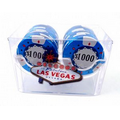 Las Vegas Casino Style 2 Roll Rack of 18 $1000 Casino Chips